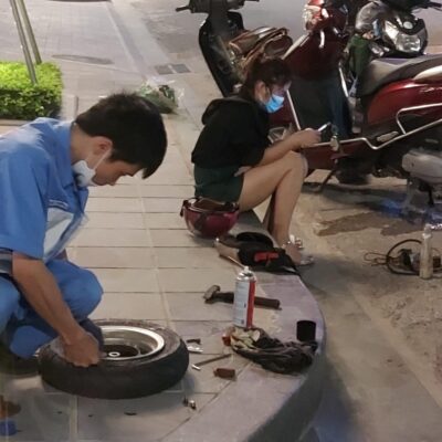 cứu hộ xe máy ban đêm